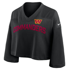 Washington Commanders Women's Primetime Cropped Mesh Dri-FIT Fashion Jersey - Black