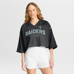 Las Vegas Raiders Women's Primetime Cropped Mesh Dri-FIT Fashion Jersey - Black