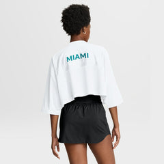Miami Dolphins Women's Primetime Cropped Mesh Dri-FIT Fashion Jersey - White