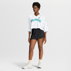 Miami Dolphins Women's Primetime Cropped Mesh Dri-FIT Fashion Jersey - White