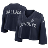 Dallas Cowboys Women's Primetime Cropped Mesh Dri-FIT Fashion Jersey - Navy