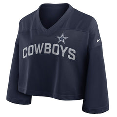 Dallas Cowboys Women's Primetime Cropped Mesh Dri-FIT Fashion Jersey - Navy