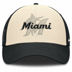 Miami Marlins Statement Club Performance Adjustable Hat Black/Natural | Nike