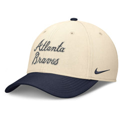 Atlanta Braves Statement Rise Performance Flex Hat Natural/Navy | Nike
