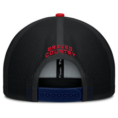 Atlanta Braves Cutoff Adjustable Trucker Hat Navy/Red