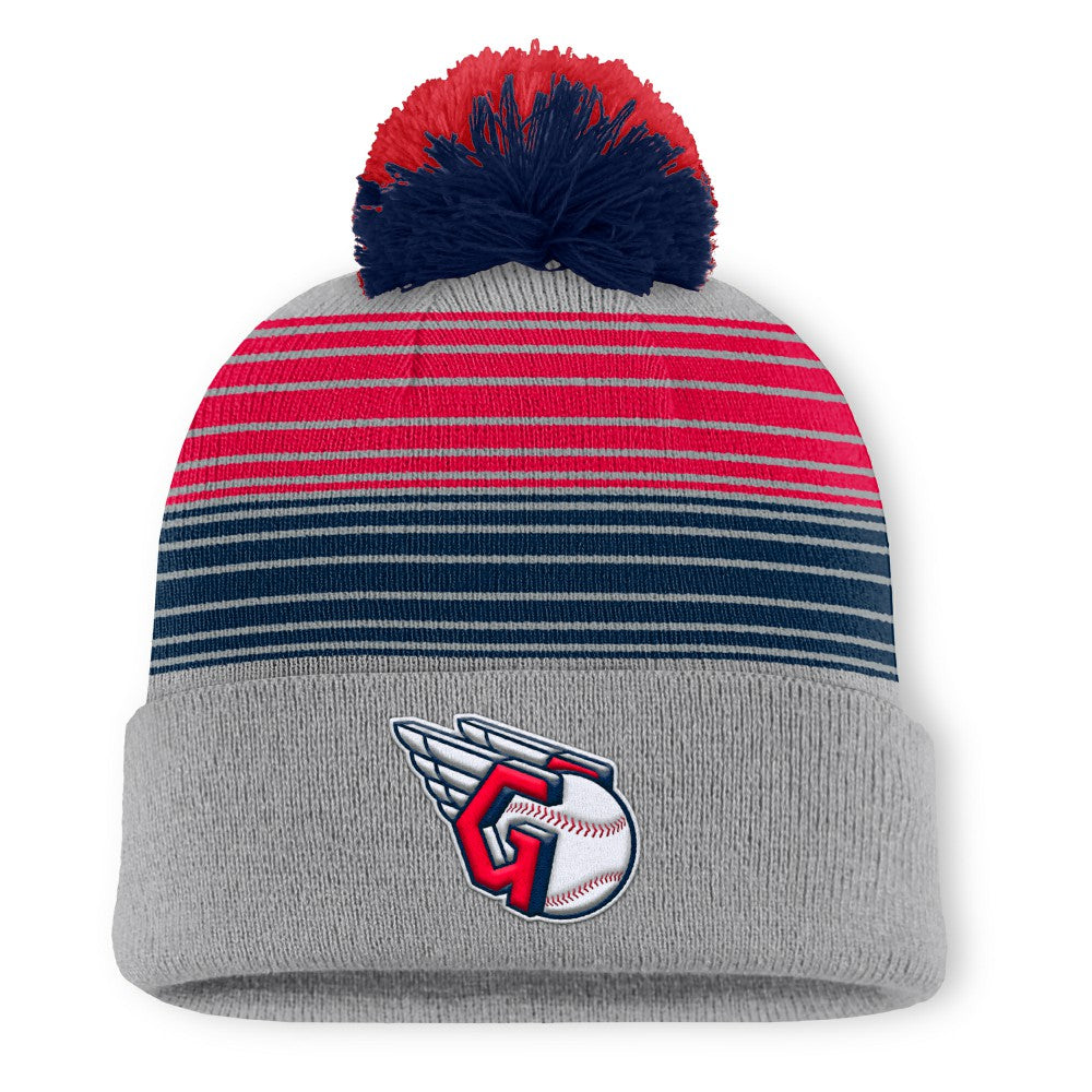 Cleveland Guardians Balk Cuffed Knit Hat with Pom Gray