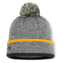 Pittsburgh Pirates Backstop Cuffed Knit Hat with Pom Heather Gray