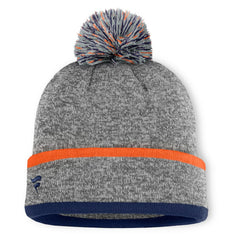 Detroit Tigers Backstop Cuffed Knit Hat with Pom Heather Gray