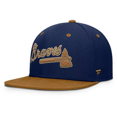 Atlanta Braves Splinter Fitted Hat Navy/Tan