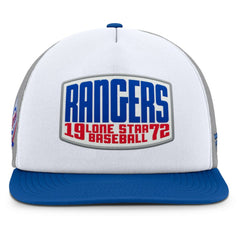 Texas Rangers Cranked Foam Front Patch Trucker Adjustable Hat Gray/White