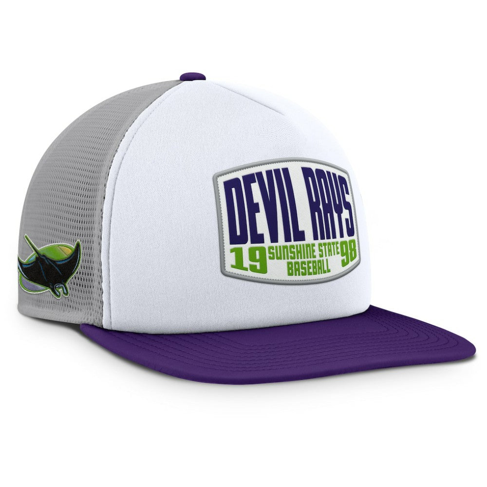 Tampa Bay Rays Cranked Foam Front Patch Trucker Adjustable Hat Gray/White