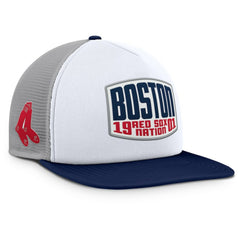 Boston Red Sox Cranked Foam Front Patch Trucker Adjustable Hat Gray/White