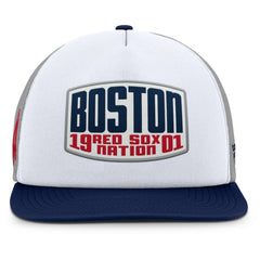 Boston Red Sox Cranked Foam Front Patch Trucker Adjustable Hat Gray/White