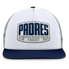 San Diego Padres Cranked Foam Front Patch Trucker Adjustable Hat Gray/White