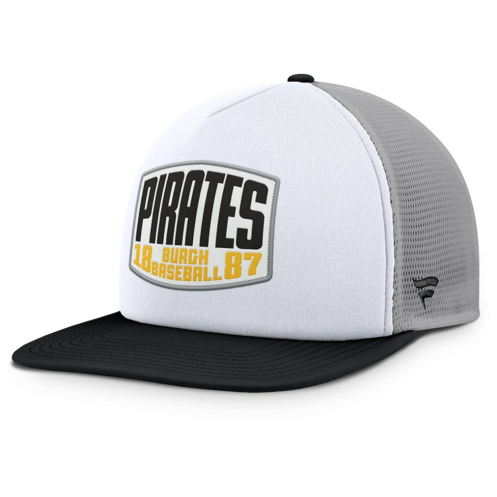 Pittsburgh Pirates Cranked Foam Front Patch Trucker Adjustable Hat Gray/White