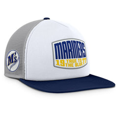 Seattle Mariners Cranked Foam Front Patch Trucker Adjustable Hat Gray/White