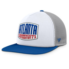 Atlanta Braves Cranked Foam Front Patch Trucker Adjustable Hat Gray/White