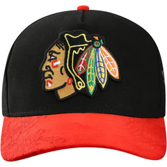 Chicago Blackhawks Mitchell & Ness May Flowers Pro Crown Adjustable Hat Black/Red