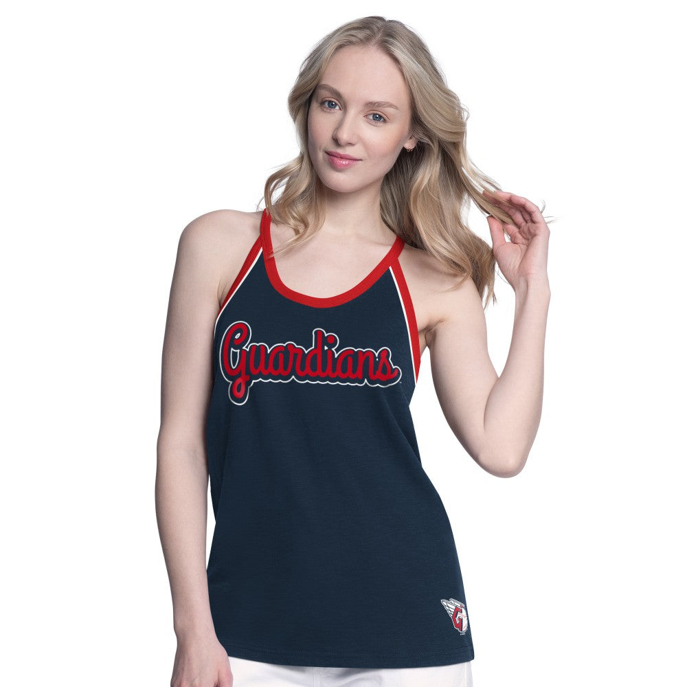 Cleveland Guardians G-III 4Her by Carl Banks Women's Curveball Racerback Tank Top Navy