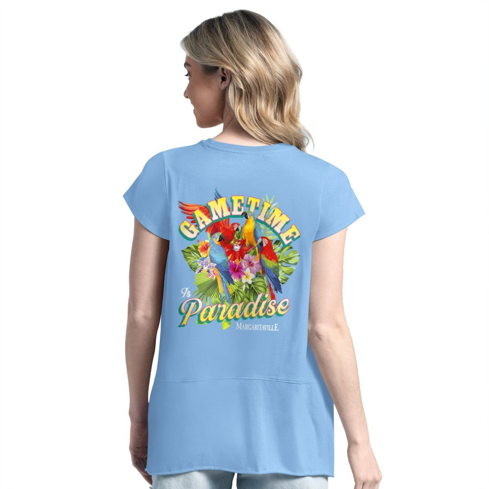 Los Angeles Dodgers Margaritaville Women's Gametime is Paradise T-Shirt Light Blue