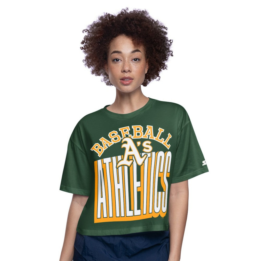 Athletics Starter Women's Play the Ball Boxy Cropped T-Shirt Green