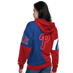 Philadelphia Phillies Starter Women's Curve Ball Full Zip Hoodie Sweatshirt Red/Royal