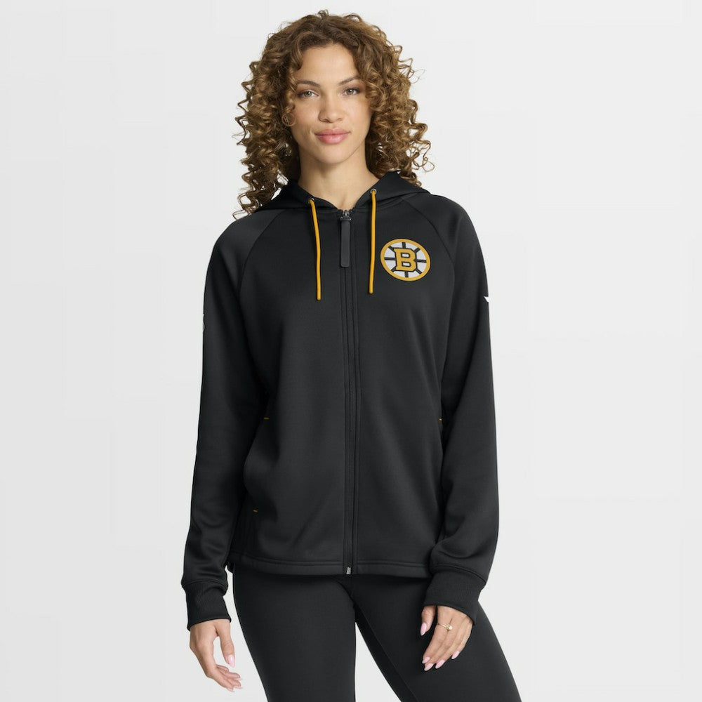Boston Bruins Fanatics Women's Authentic Pro Rink Raglan Full-Zip Hoodie Black