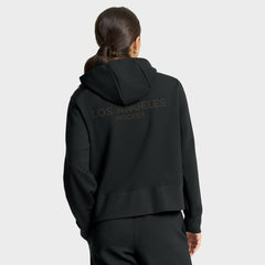 Los Angeles Kings Fanatics Women's Authentic Pro Road Tri-Blend Quarter-Zip Hoodie Black
