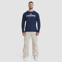 Montreal Canadiens Fanatics Authentic Pro Rink Tech Long Sleeve T-Shirt Navy