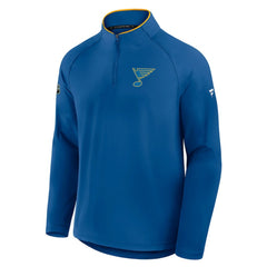 St. Louis Blues Fanatics Authentic Pro Rink Training Quarter-Zip Pullover Blue