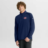 Montreal Canadiens Fanatics Authentic Pro Rink Training Quarter-Zip Pullover Navy