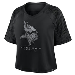 Minnesota Vikings Women's Oversized Raglan V-Neck Blackout Fashion Jersey discount