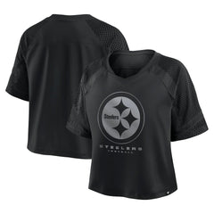 Pittsburgh Steelers Women's Oversized Raglan V-Neck Blackout Fashion Jersey online