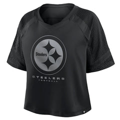 Pittsburgh Steelers Women's Oversized Raglan V-Neck Blackout Fashion Jersey online