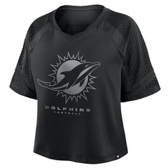 Miami Dolphins Women's Oversized Raglan V-Neck Blackout Fashion Jersey online