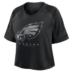 Philadelphia Eagles Women's Oversized Raglan V-Neck Blackout Fashion Jersey cheap