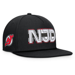 New Jersey Devils Fanatics Authentic Pro Rink Team Code Snapback Hat Black