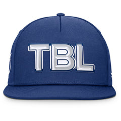 Tampa Bay Lightning Fanatics Authentic Pro Rink Team Code Snapback Hat Blue