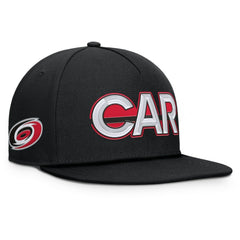 Carolina Hurricanes Fanatics Authentic Pro Rink Team Code Snapback Hat Black