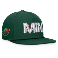 Minnesota Wild Fanatics Authentic Pro Rink Team Code Snapback Hat Green
