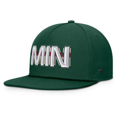 Minnesota Wild Fanatics Authentic Pro Rink Team Code Snapback Hat Green