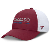 Colorado Avalanche Fanatics Authentic Pro Rink Lockup Adjustable Trucker Hat Burgundy/White