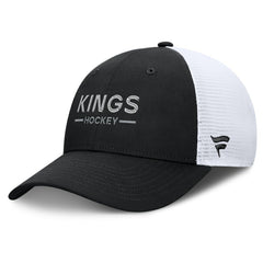 Los Angeles Kings Fanatics Authentic Pro Rink Lockup Adjustable Trucker Hat Black/White