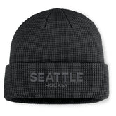 Seattle Kraken Fanatics Authentic Pro Road Cuffed Knit Hat Black