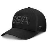 Seattle Kraken Fanatics Authentic Pro Road Team Code Trucker Adjustable Hat Black
