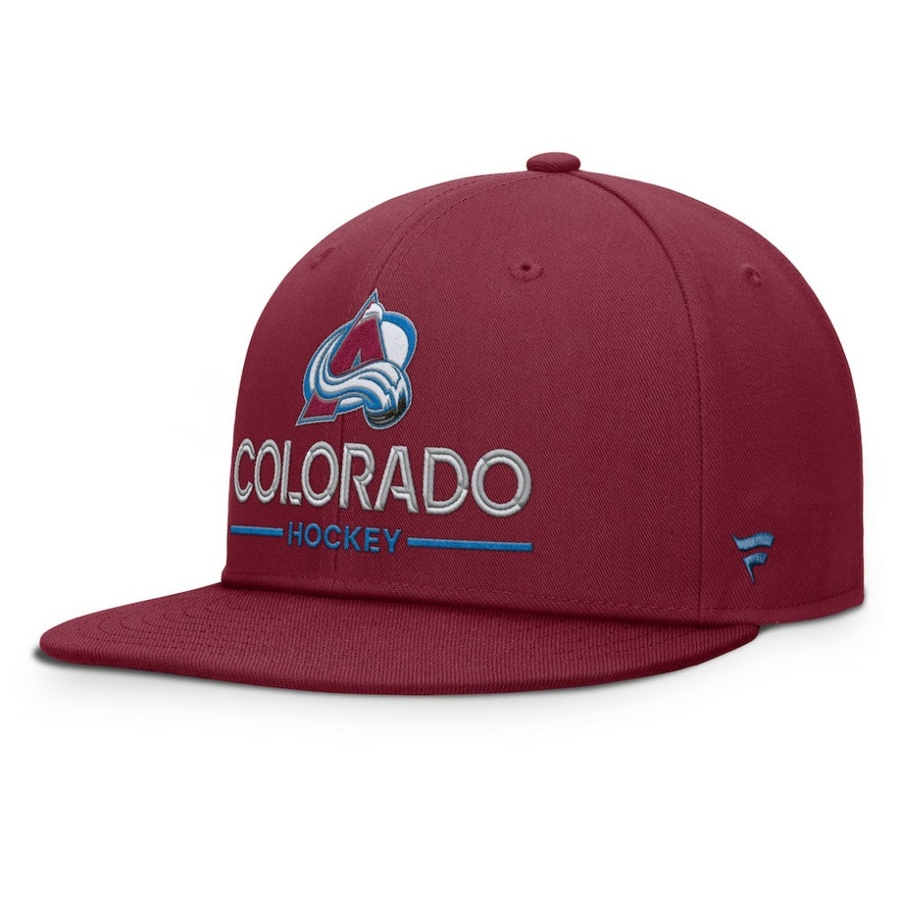 Colorado Avalanche Fanatics Authentic Pro Rink Lockup Snapback Hat Burgundy