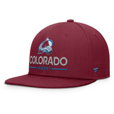 Colorado Avalanche Fanatics Authentic Pro Rink Lockup Snapback Hat Burgundy