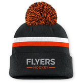 Philadelphia Flyers Fanatics Women's Authentic Pro Rink Cuffed Knit Hat with Pom Black