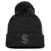 Seattle Kraken Fanatics Women's Authentic Pro Road Cuffed Knit Hat with Pom Black