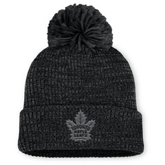 Toronto Maple Leafs Fanatics Women's Authentic Pro Road Cuffed Knit Hat with Pom Black